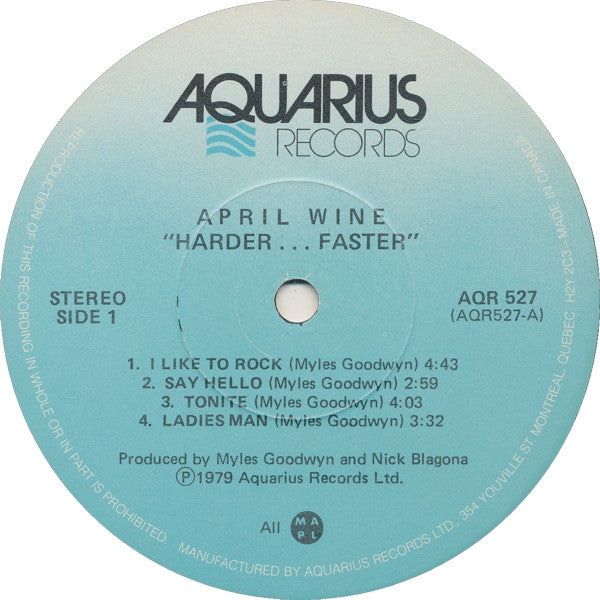 April Wine ‎– Harder.....Faster