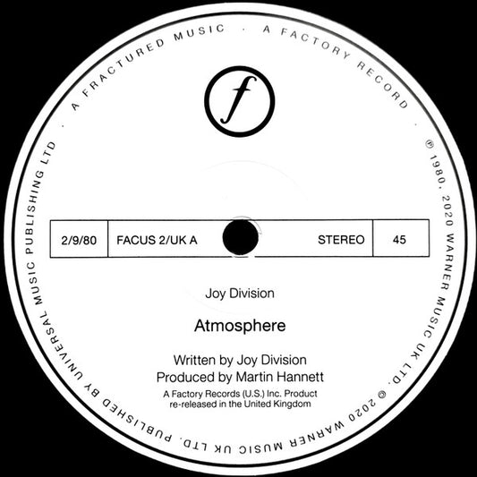 Joy Division Atmosphere, vinyl label