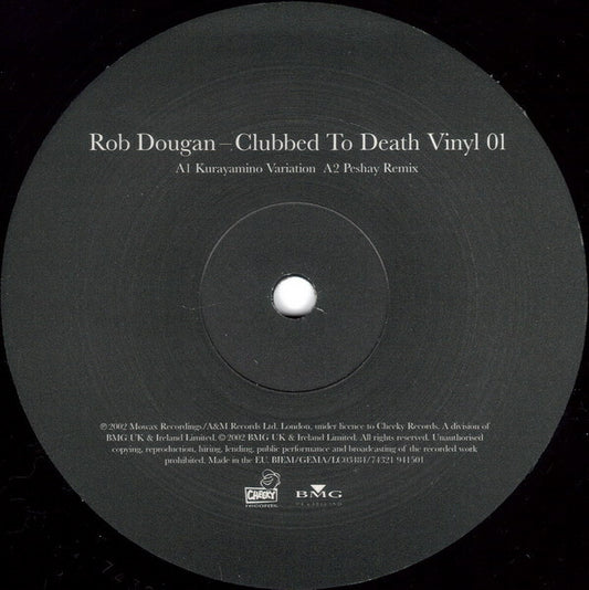 Rob Dougan ‎– Clubbed To Death Vinyl 01 (From the Matrix Soundtrack, 12" UK Import, Used)