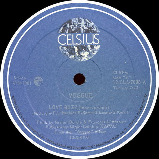 Voggue ‎– Love Buzz (12" Single, 33 RPM, Used)